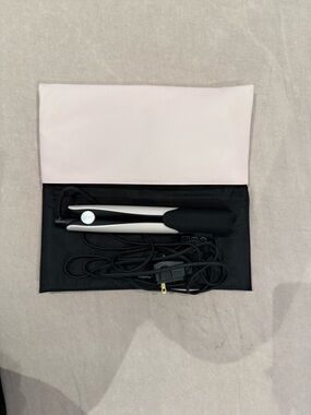 ghd White and Black Travel Mini Flat Iron with Pouch